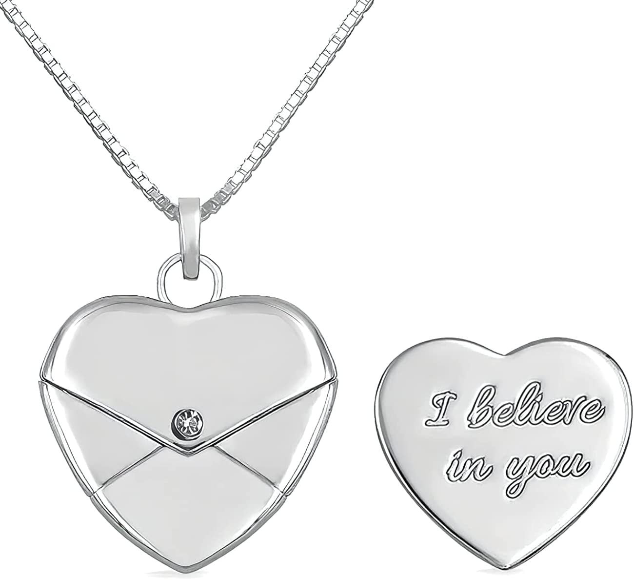 Wholesale Love Envelope Personalized DIY Engraving Openable Smooth Magnetic Heart-Shaped Necklaces